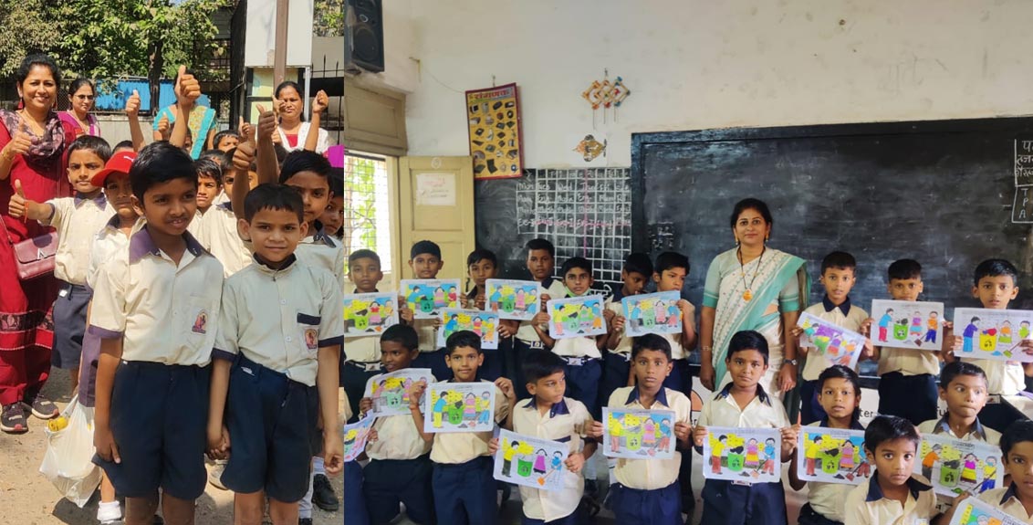 पुणे महानगरपालिकेच्या शाळेत गणरायाचे उत्साहात स्वागत; विद्यार्थ्यांना संस्कारांची शिदोरी…